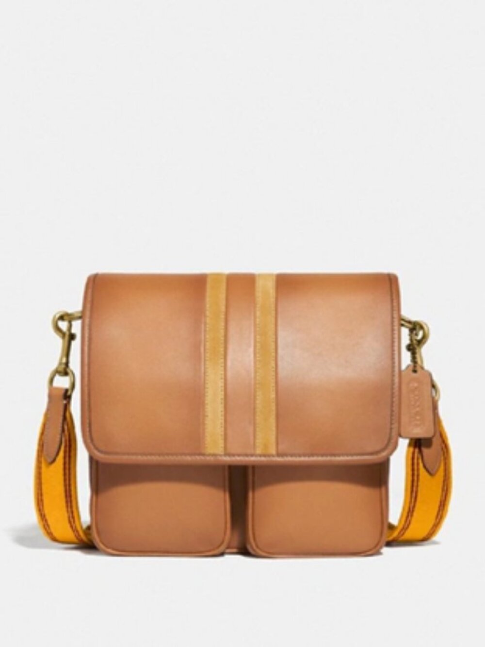 ISO In Search of Coach Map Bag With Varsity Stripe In Ol/pecan